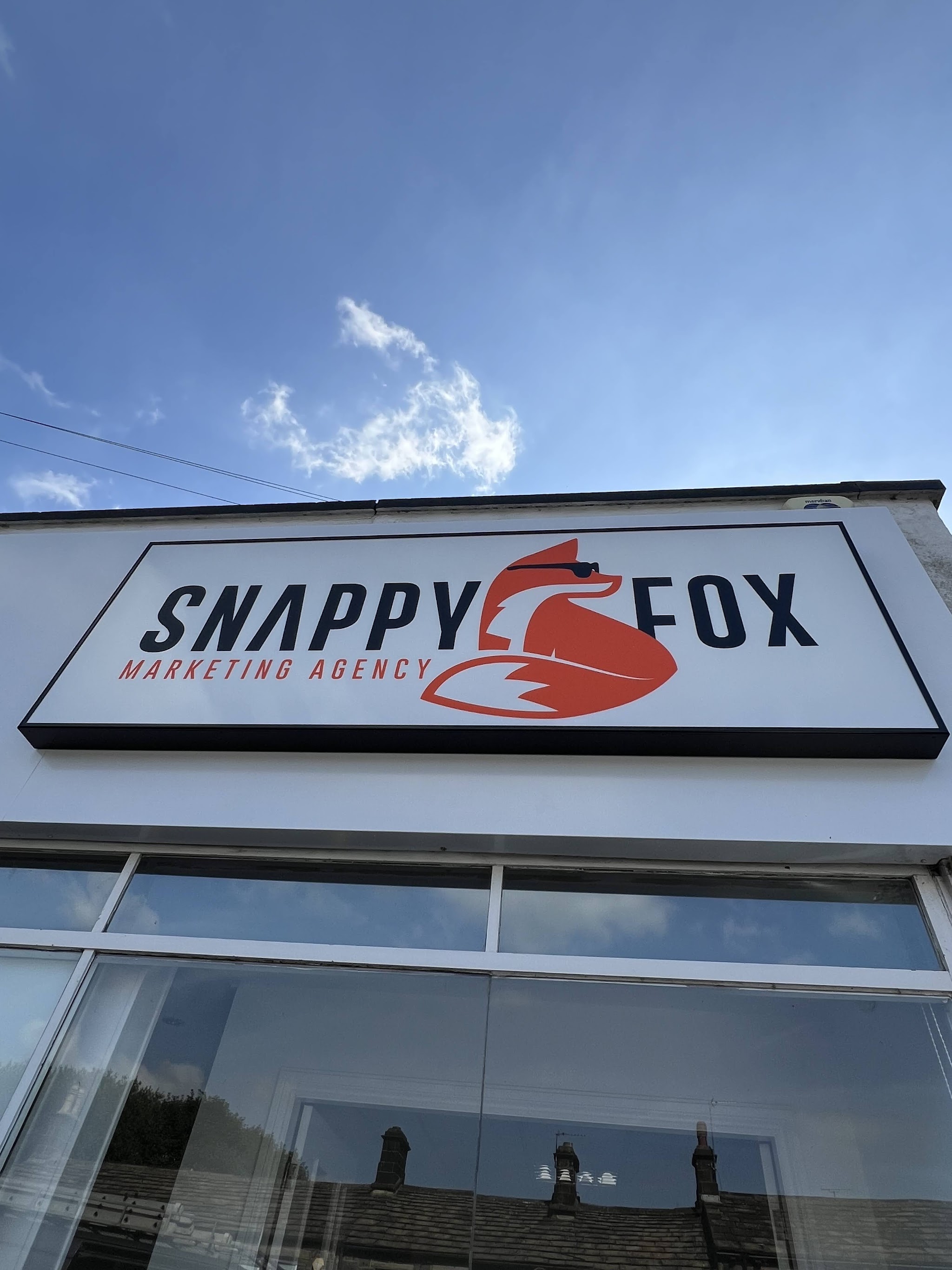 Completed Snappy Fox signage, photographed by customer Martin King